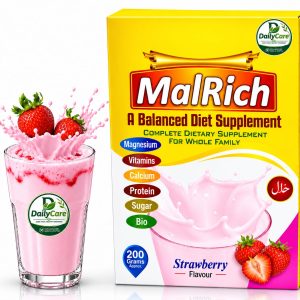 Malrich Weight Gain Powder Milk 200g – Weight Gain Milk Powder | Strawberry, Vanilla, Kulfa & Chocolate Flavour | Energy & Nutritional Powder